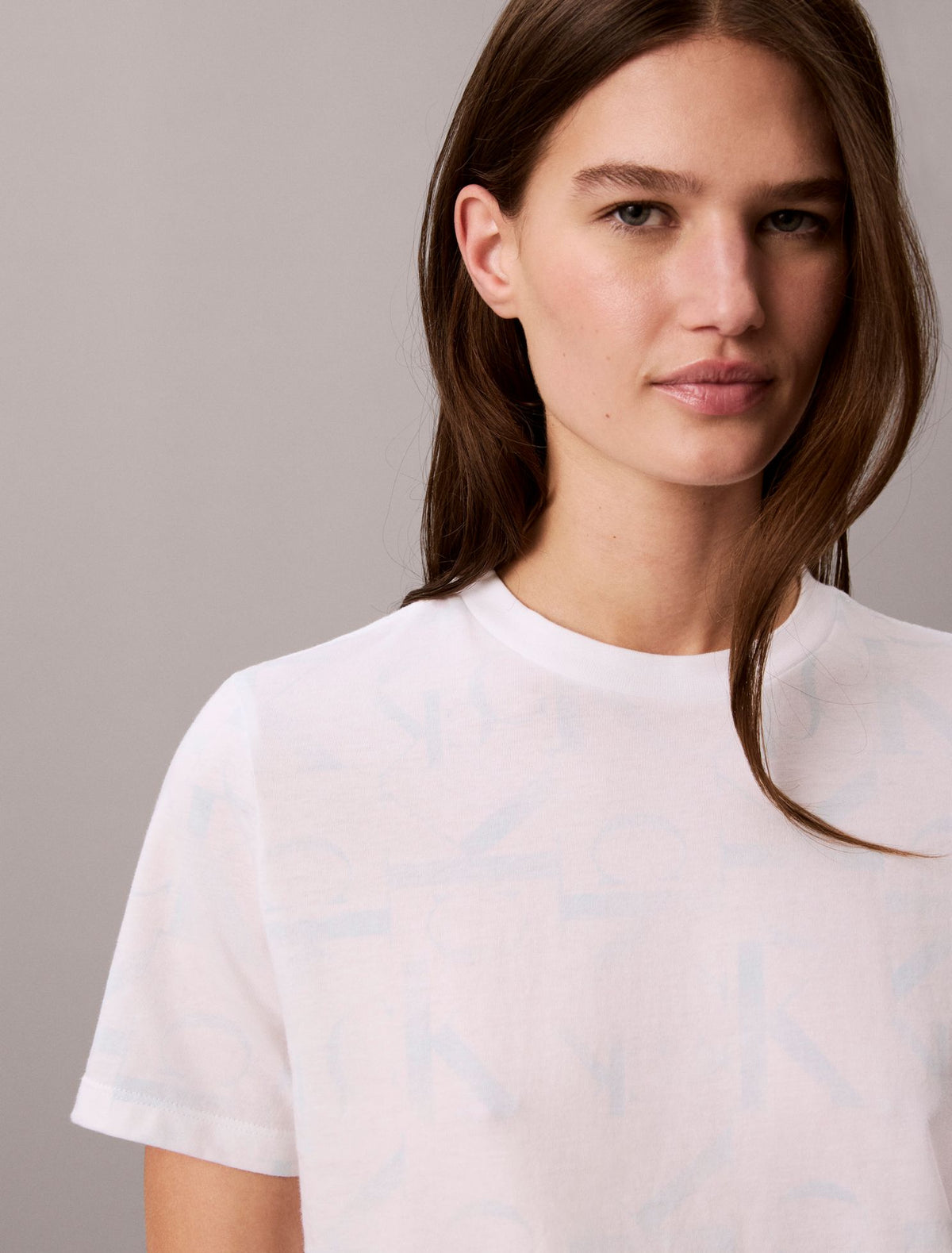 Allover Faded Monogram Classic T-Shirt - Calvin Klein Women
