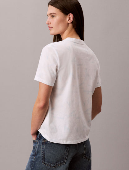 Allover Faded Monogram Classic T-Shirt - Calvin Klein Women