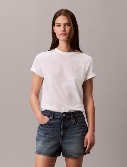 Allover Faded Monogram Classic T-Shirt - Calvin Klein Women