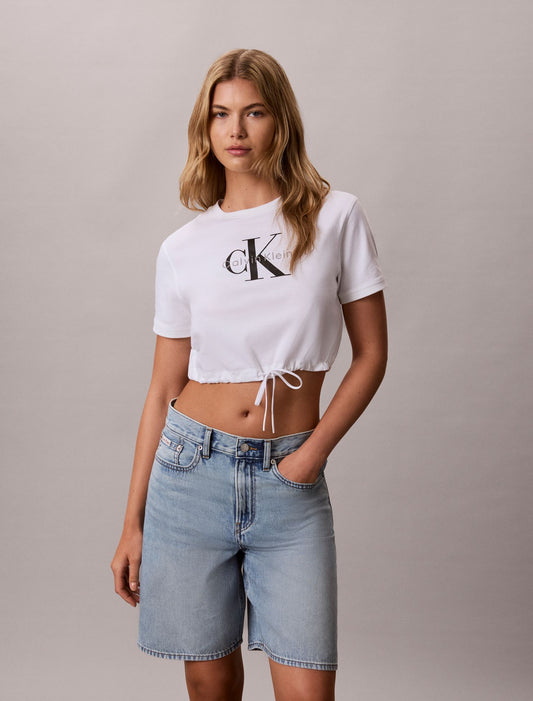 Monologo Cropped T-Shirt - Calvin Klein Women