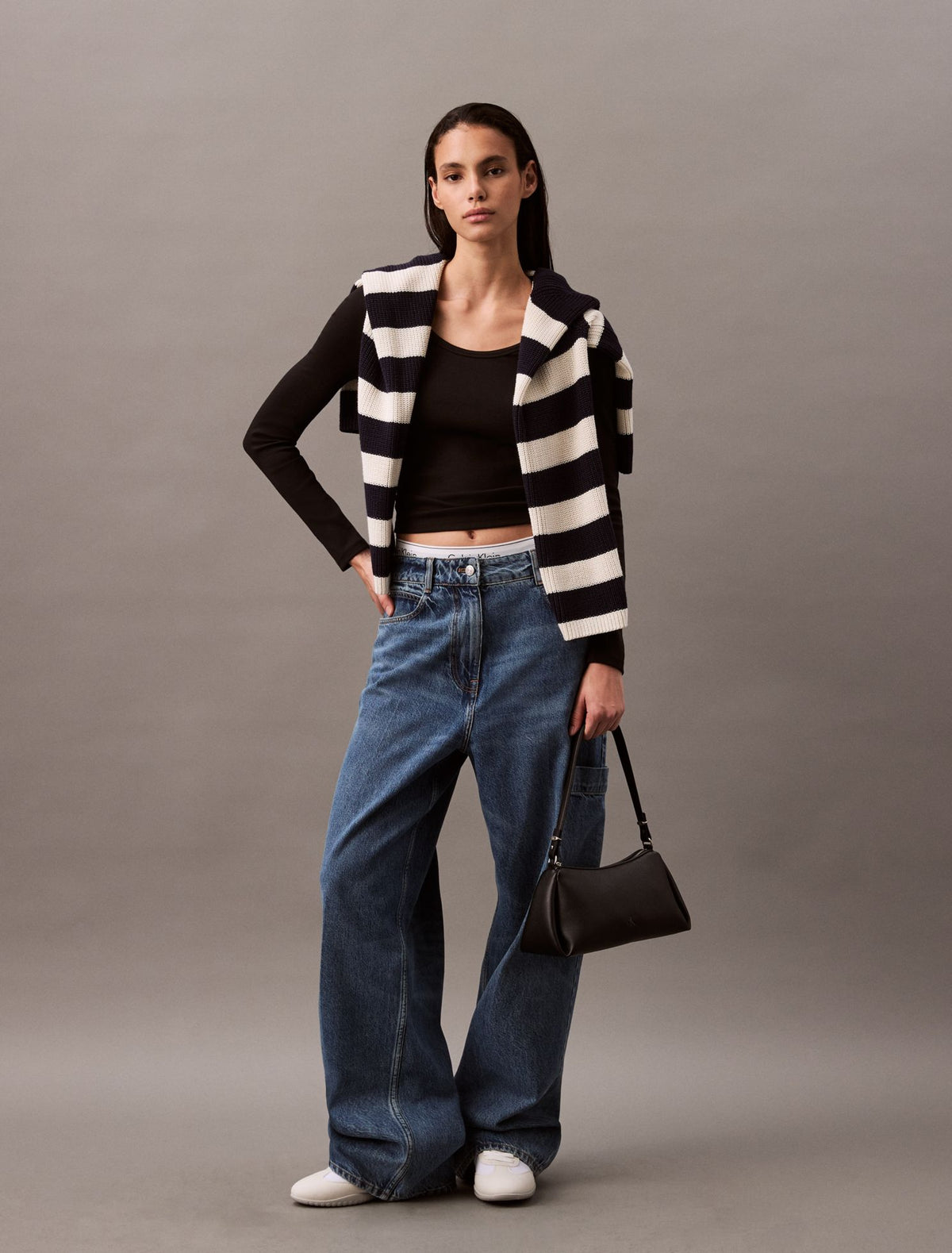 Cotton Contour Rib U-Neck Tee - Calvin Klein Women