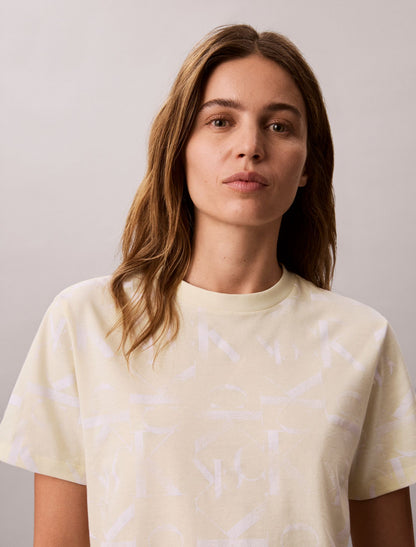Allover Faded Monogram Classic T-Shirt - Calvin Klein Women