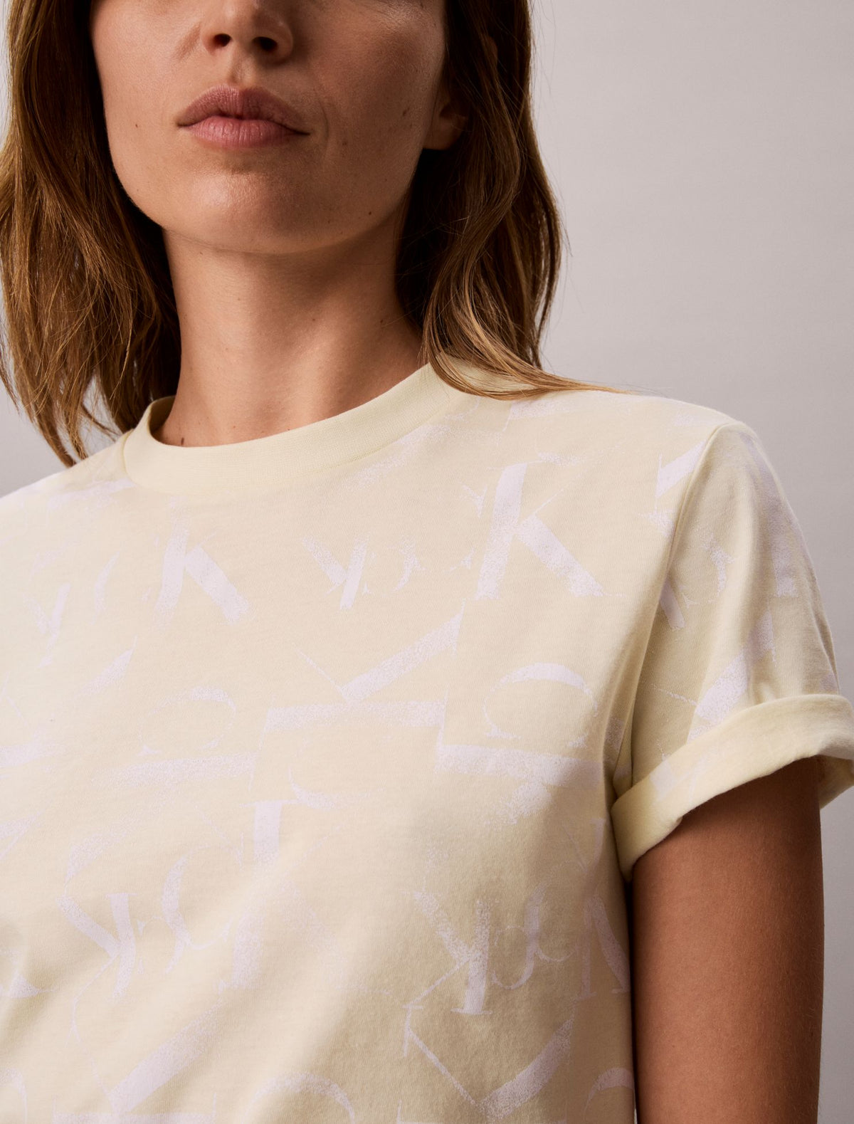 Allover Faded Monogram Classic T-Shirt - Calvin Klein Women