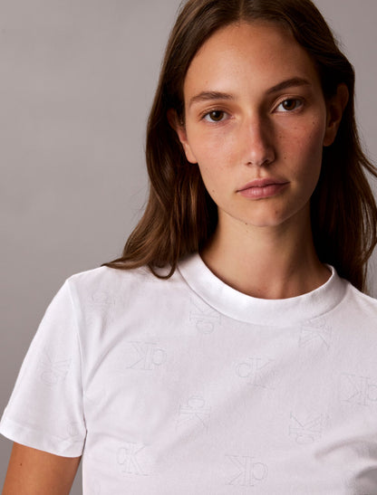 Allover Monogram Slim T-Shirt - Calvin Klein Women