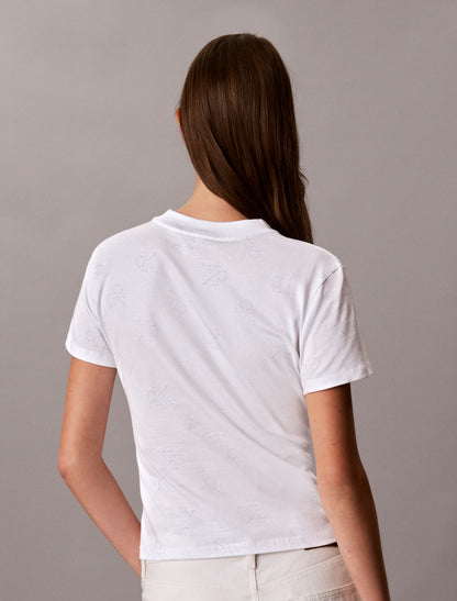 Allover Monogram Slim T-Shirt - Calvin Klein Women
