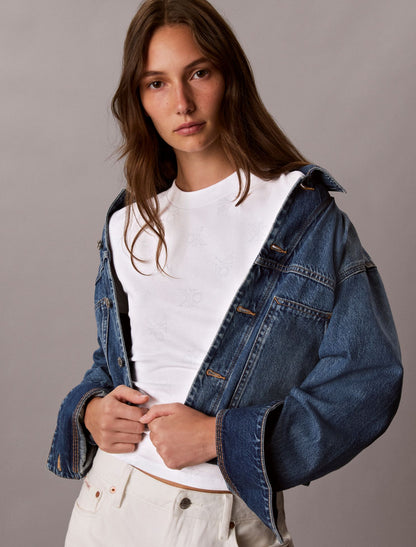 Allover Monogram Slim T-Shirt - Calvin Klein Women