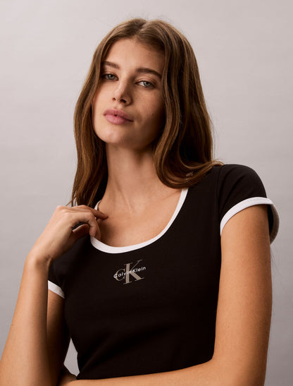 Monologo Graphic Slim T-Shirt - Calvin Klein Women