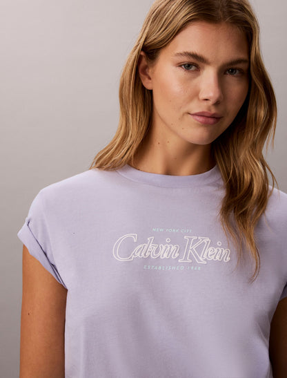 Outline Calvin Klein Logo Graphic Tee - Calvin Klein Women