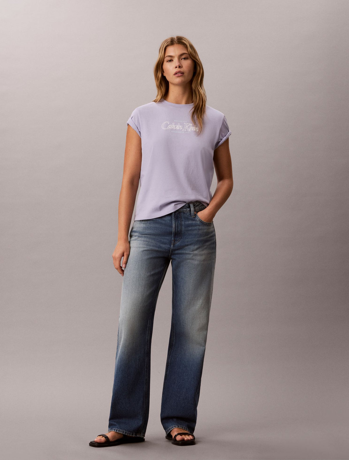 Outline Calvin Klein Logo Graphic Tee - Calvin Klein Women