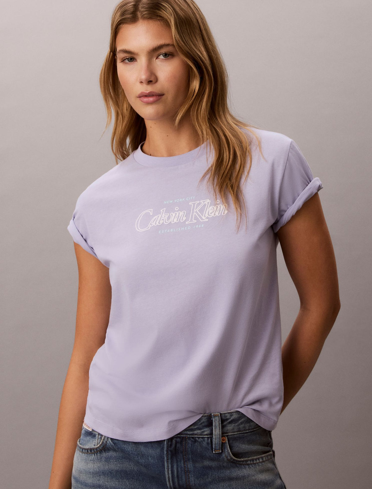Outline Calvin Klein Logo Graphic Tee - Calvin Klein Women