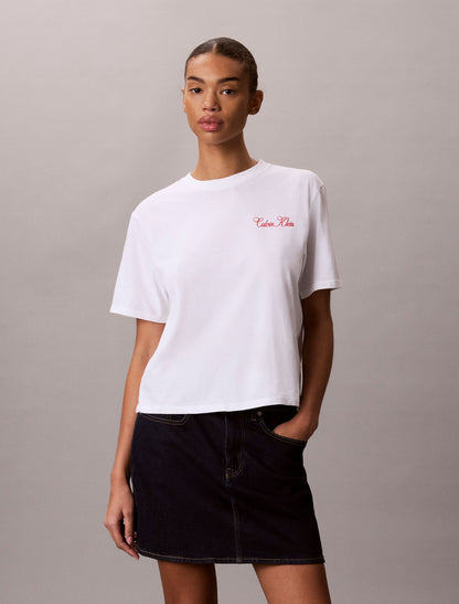 Cursive Calvin Klein Graphic Boxy Tee - Calvin Klein Women