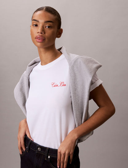 Cursive Calvin Klein Graphic Boxy Tee - Calvin Klein Women