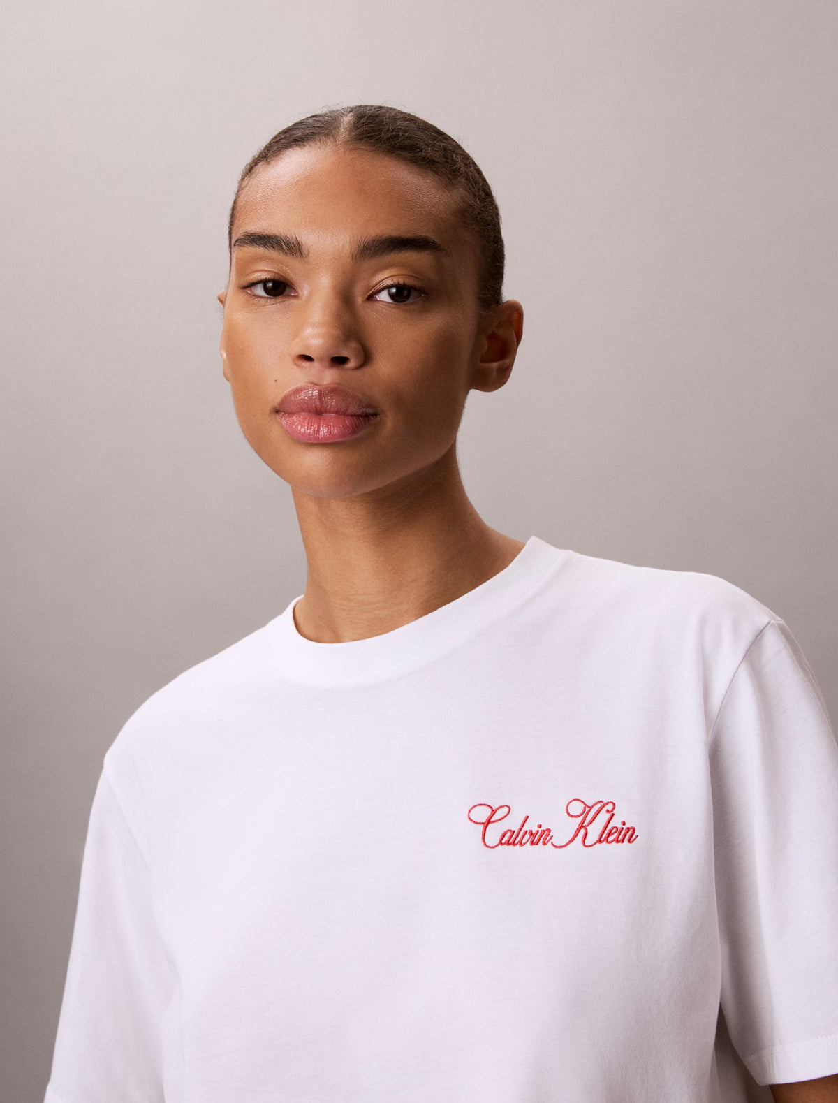 Cursive Calvin Klein Graphic Boxy Tee - Calvin Klein Women