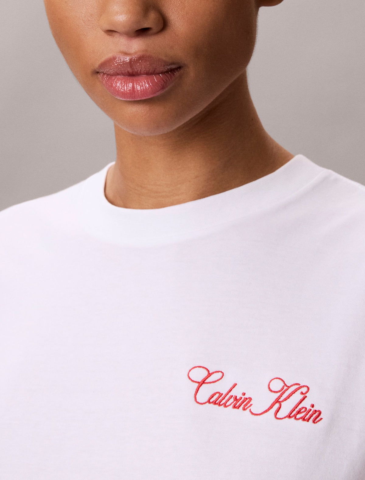 Cursive Calvin Klein Graphic Boxy Tee - Calvin Klein Women