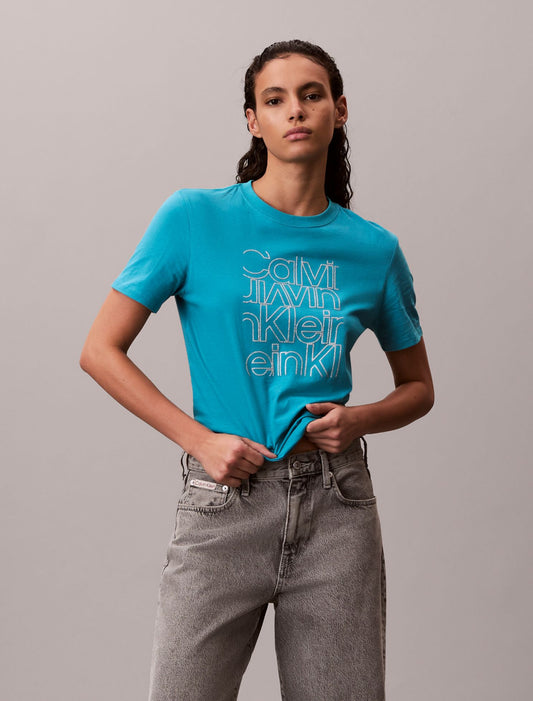 Glitter Logo Graphic Classic T-Shirt - Calvin Klein Women
