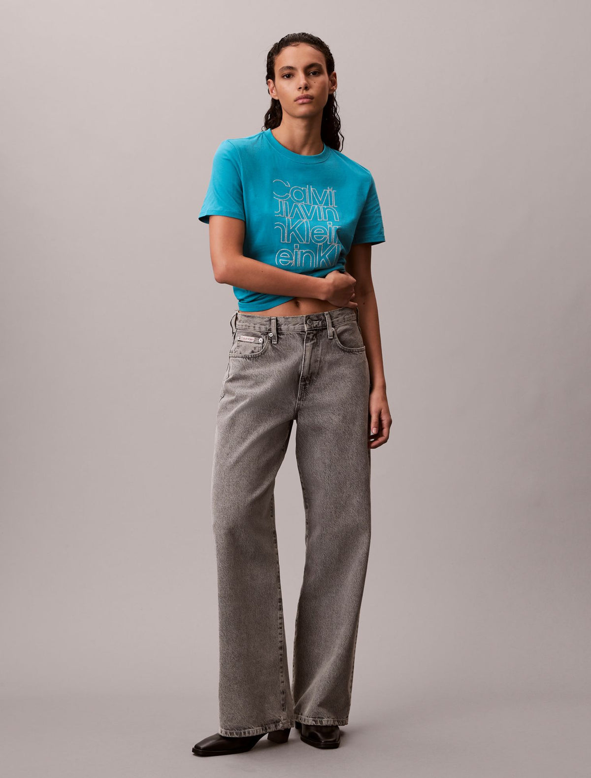 Glitter Logo Graphic Classic T-Shirt - Calvin Klein Women