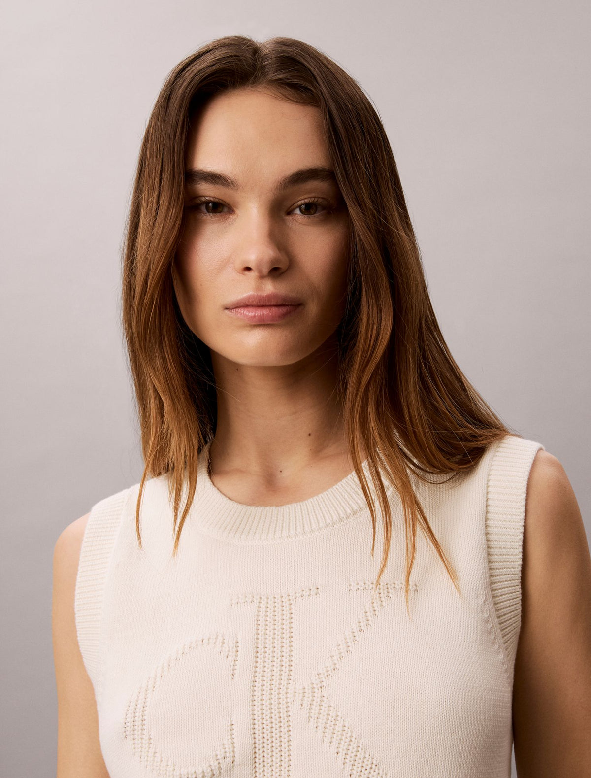 Textured Monogram Tank Top - Calvin Klein Women