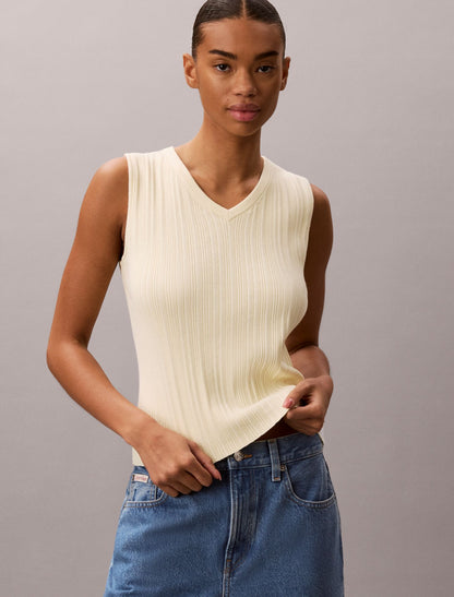 Rib V-Neck Tank Top - Calvin Klein Women