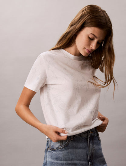 Floral Print Classic T-Shirt - Calvin Klein Women