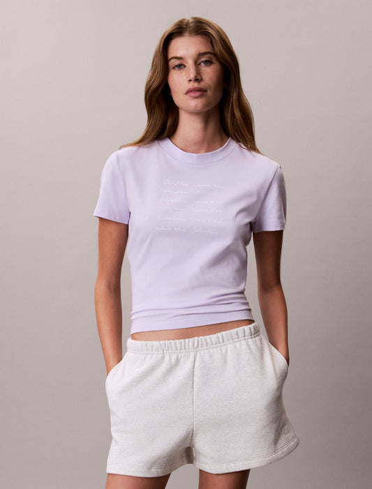 Logo Font Graphic Slim T-Shirt - Calvin Klein Women