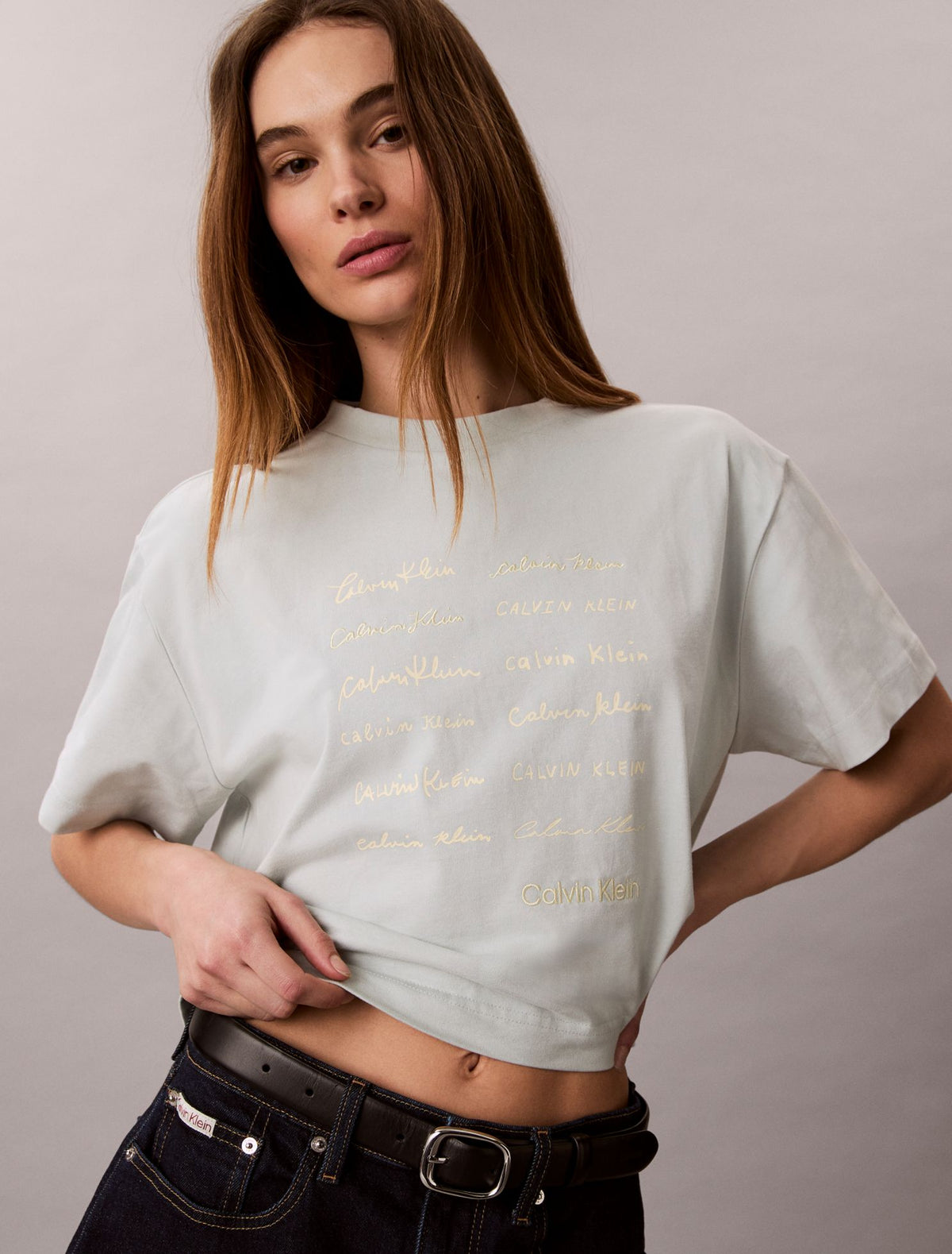 Logo Font Graphic Boxy T-Shirt - Calvin Klein Women