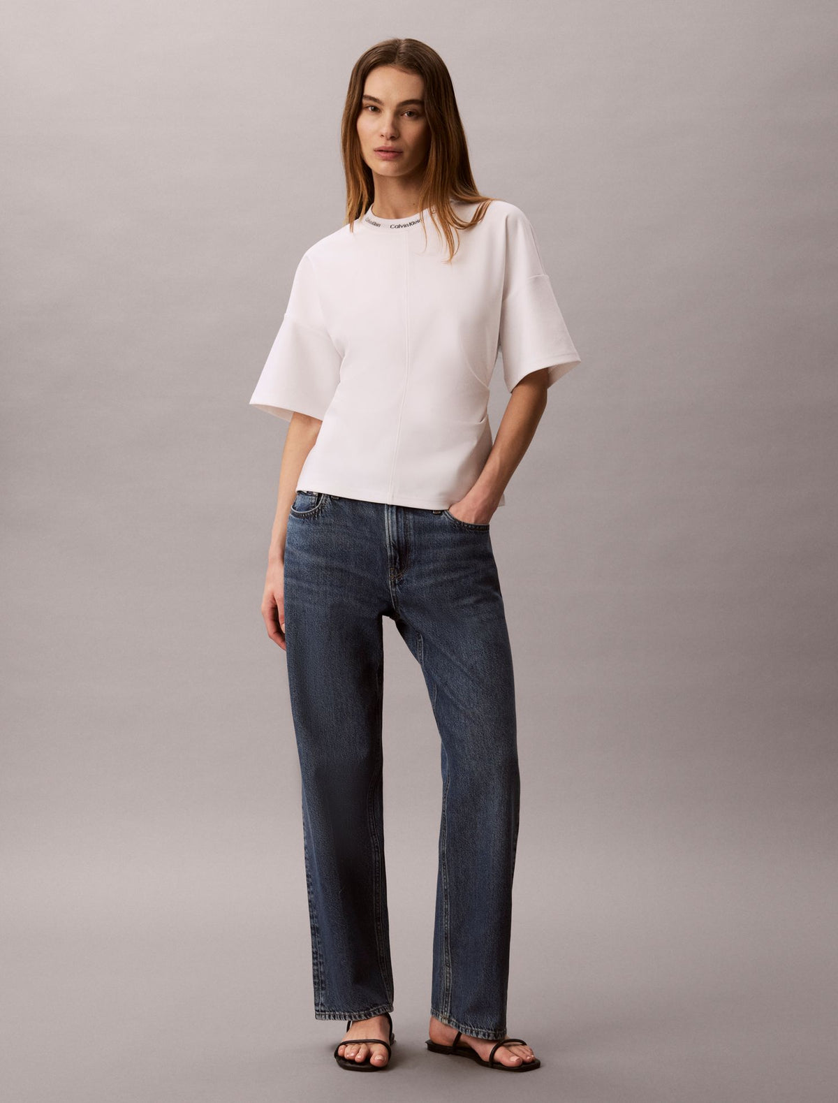 Logo Jacquard Boxy T-Shirt - Calvin Klein Women