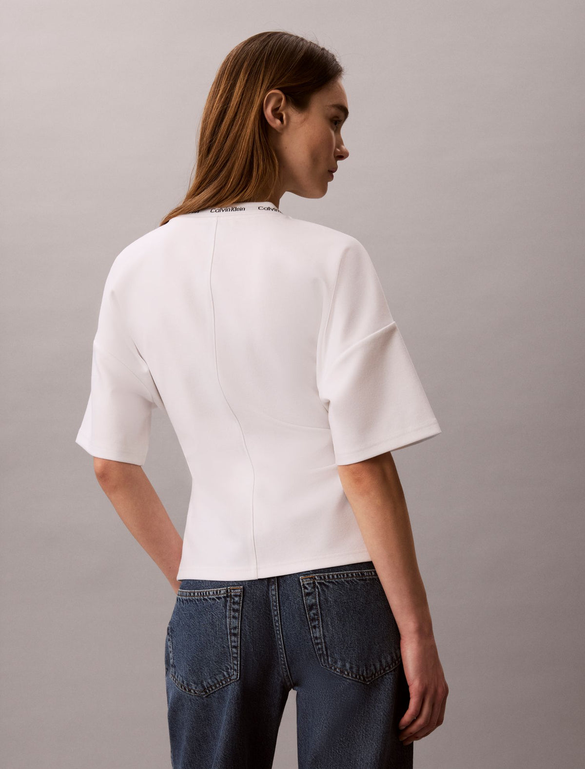 Logo Jacquard Boxy T-Shirt - Calvin Klein Women