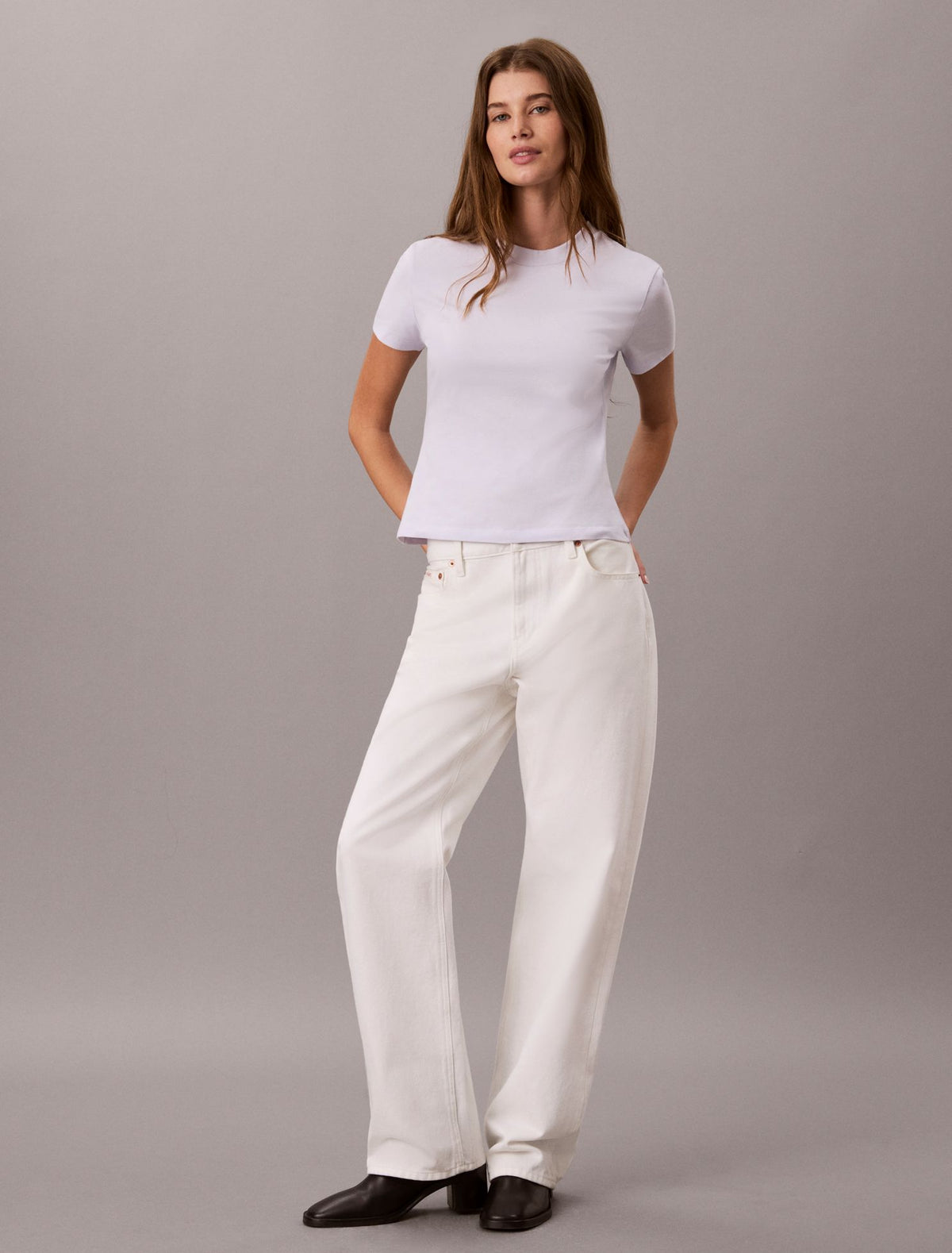 Allover Monogram Slim T-Shirt - Calvin Klein Women