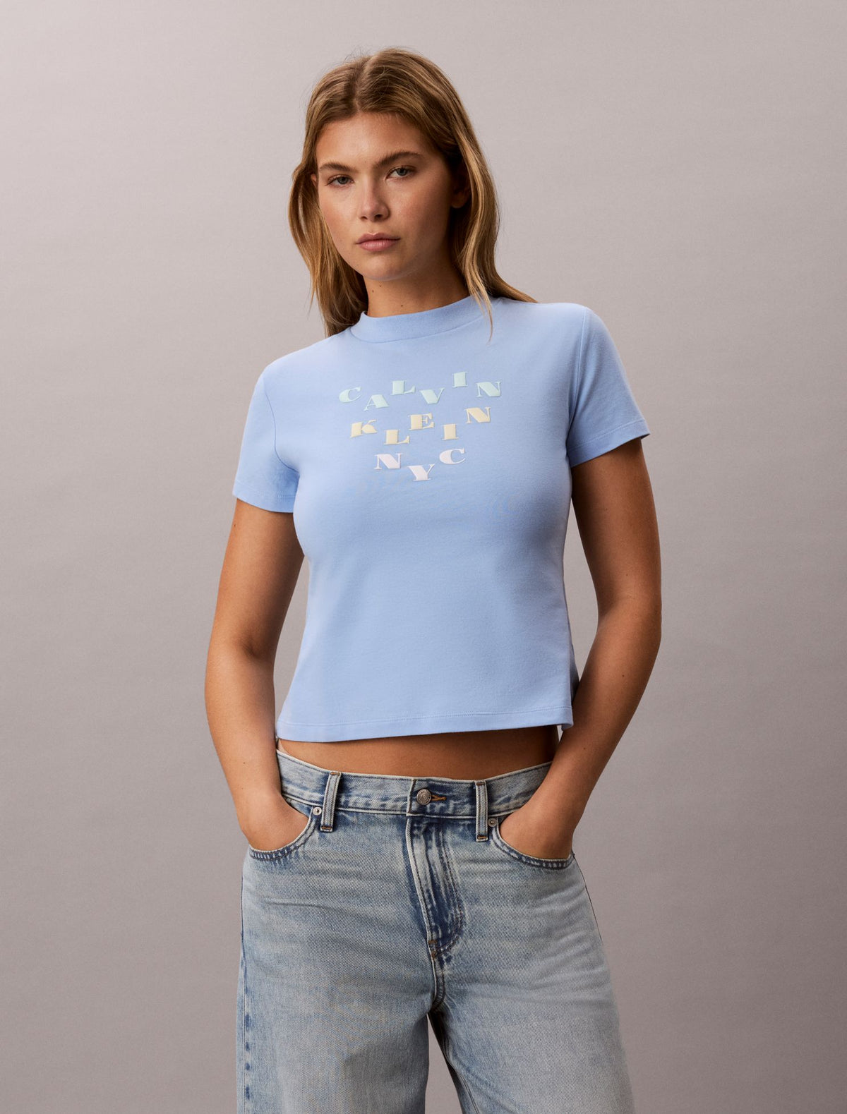 Slim Tiered Logo Graphic Tee - Calvin Klein Women