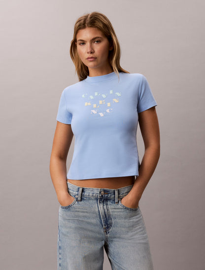 Slim Tiered Logo Graphic Tee - Calvin Klein Women