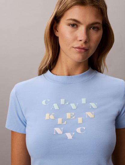 Slim Tiered Logo Graphic Tee - Calvin Klein Women