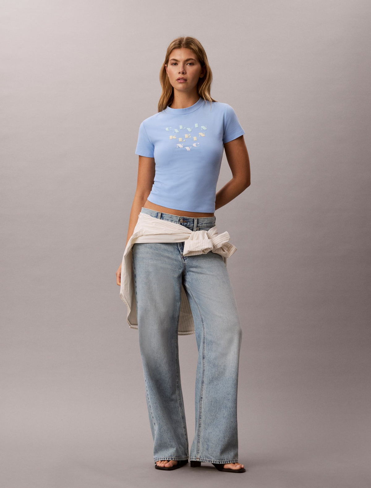 Slim Tiered Logo Graphic Tee - Calvin Klein Women