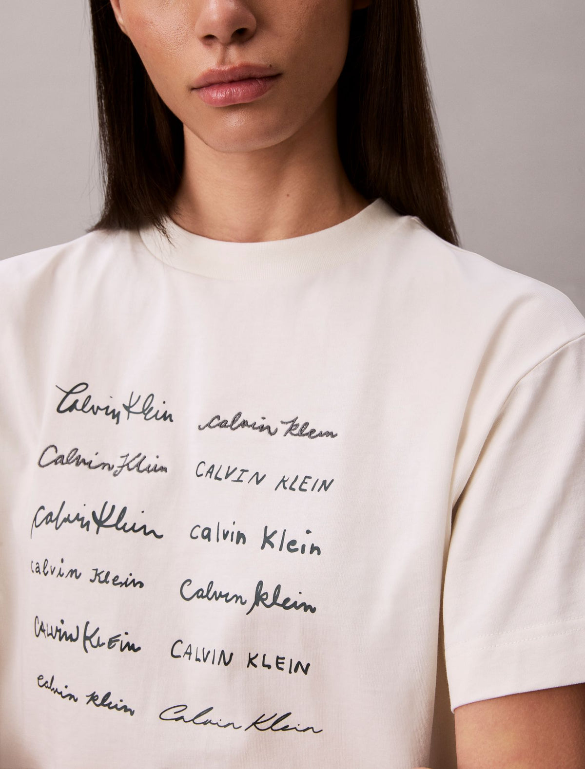 Logo Font Graphic Boxy T-Shirt - Calvin Klein Women