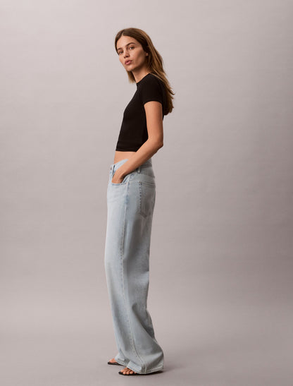 Contour Rib Logo Cropped Tee - Calvin Klein Women