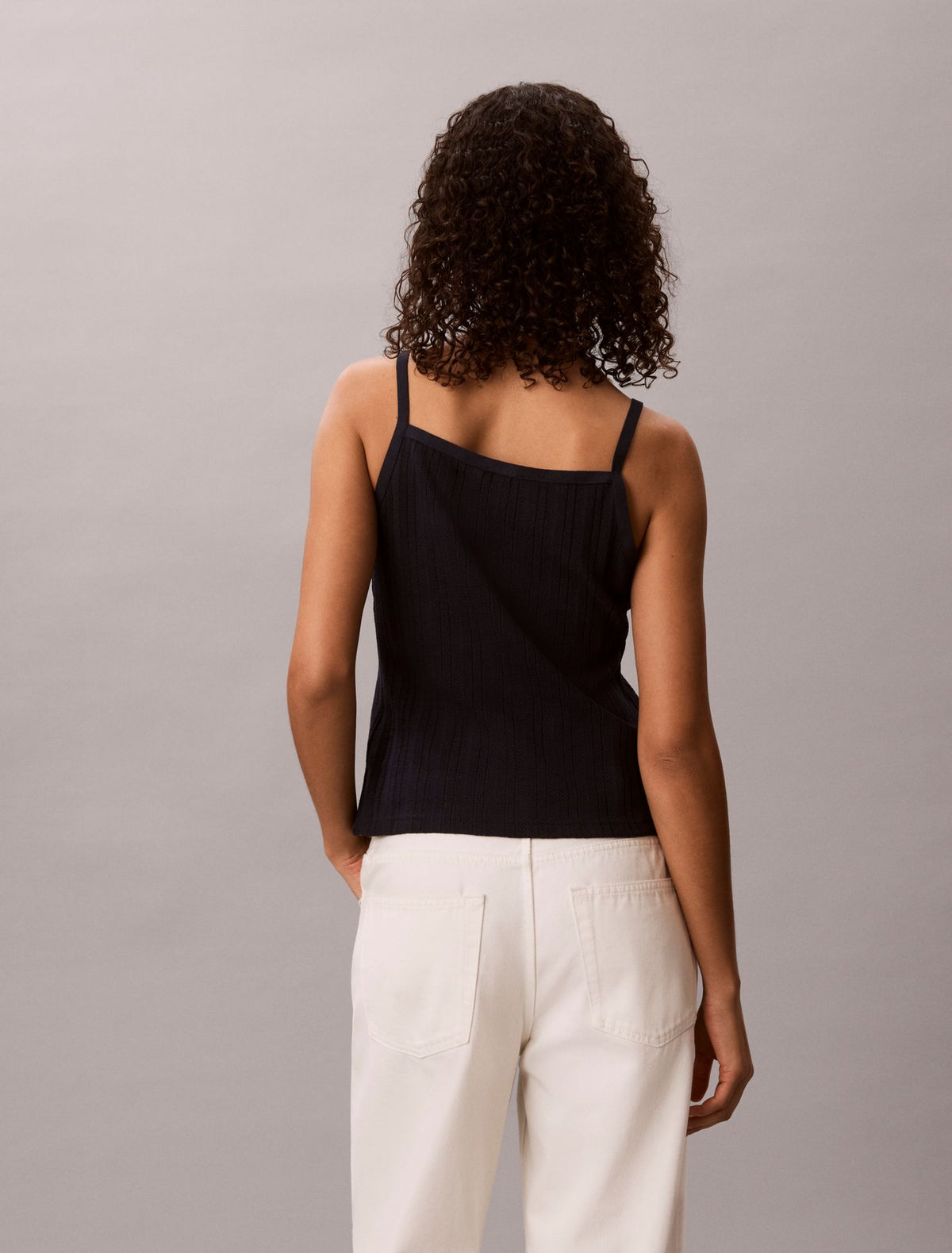 Crochet Button-Down Tank Top - Calvin Klein Women