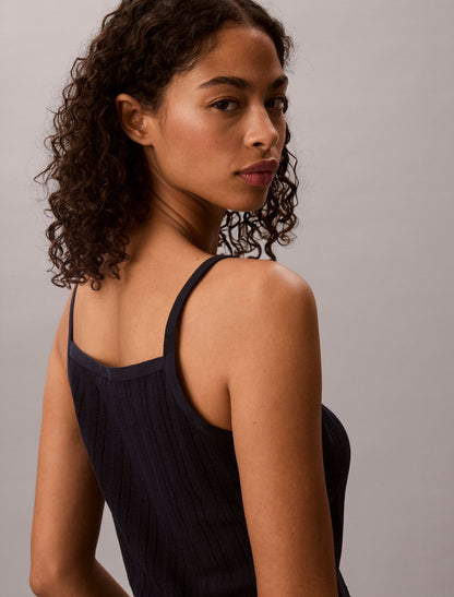 Crochet Button-Down Tank Top - Calvin Klein Women