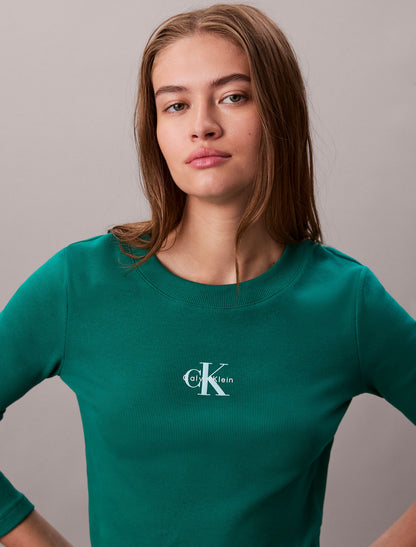 Monologo Long Sleeve Baby Tee - Calvin Klein Women
