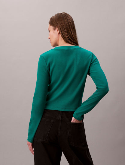 Monologo Long Sleeve Baby Tee - Calvin Klein Women