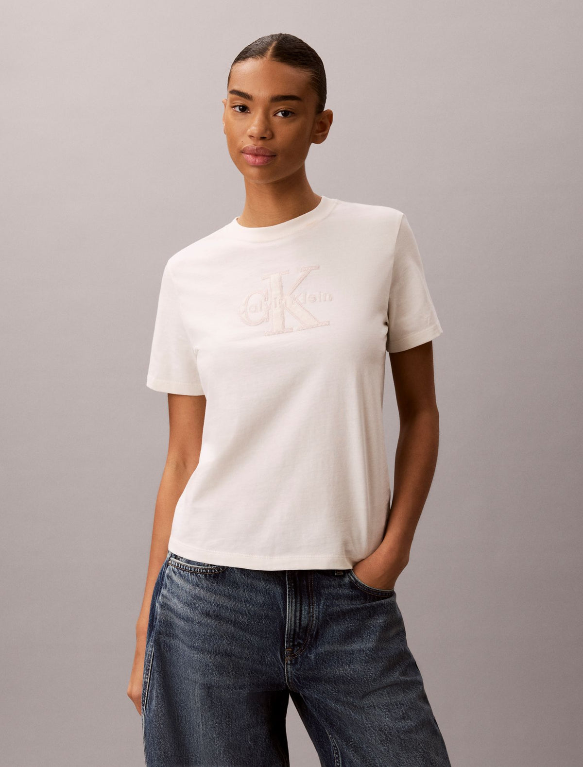 Baby Terry Monologo Graphic Tee - Calvin Klein Women