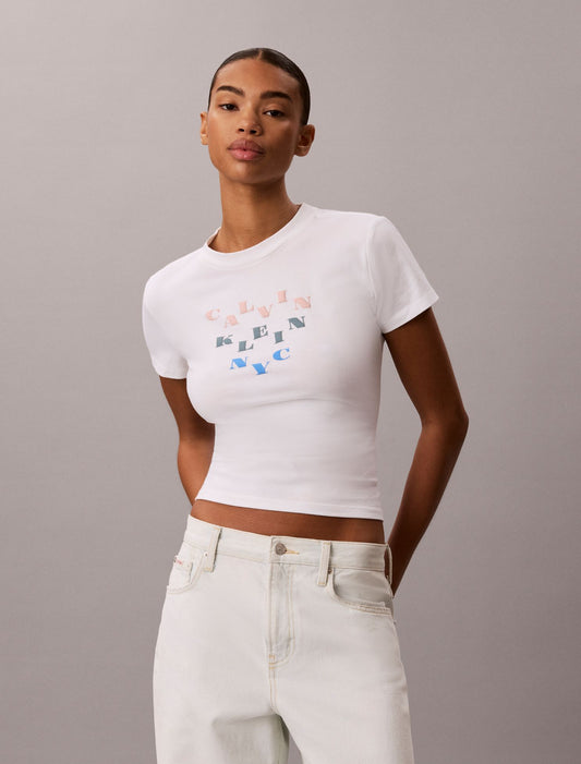 Slim Tiered Logo Graphic Tee - Calvin Klein Women