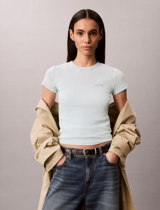 Contour Rib Logo Graphic Slim T-Shirt - Calvin Klein Women