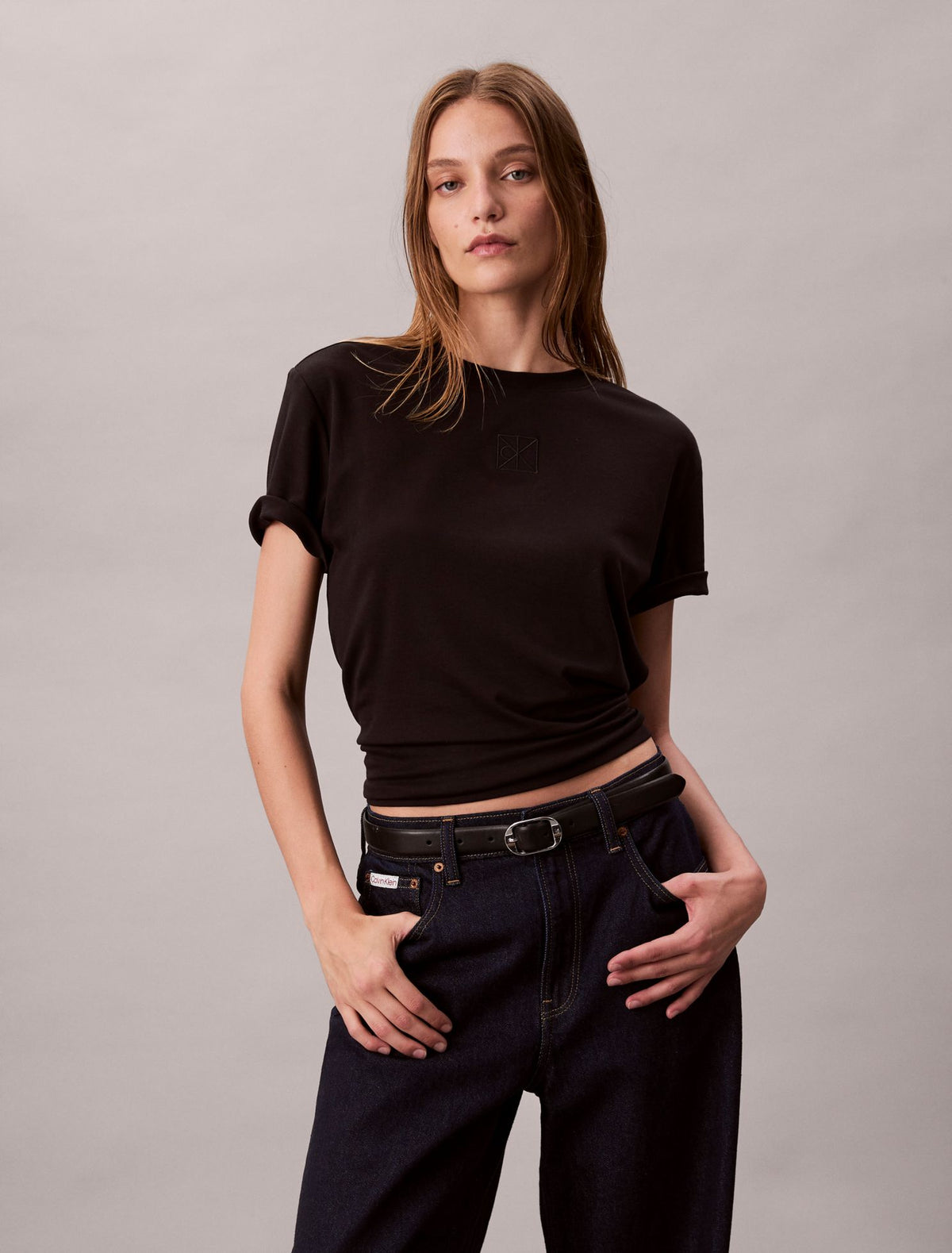 Supima Cotton Emblem Logo Graphic Classic T-Shirt - Calvin Klein Women