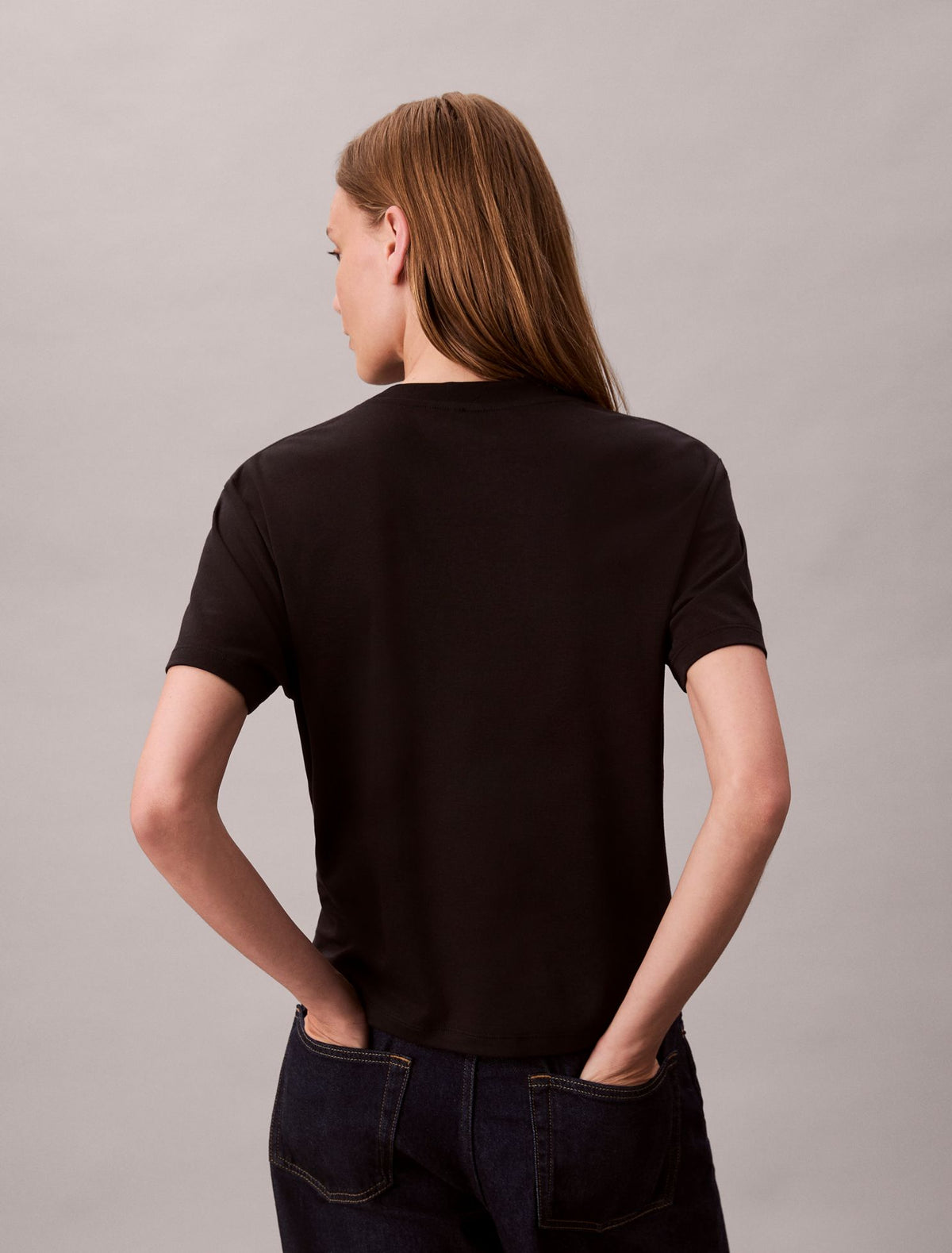 Supima Cotton Emblem Logo Graphic Classic T-Shirt - Calvin Klein Women