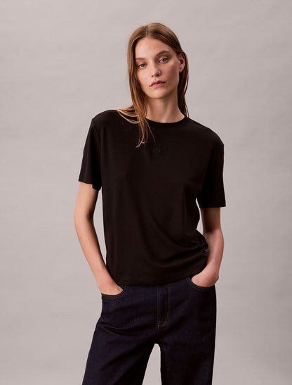 Supima Cotton Emblem Logo Graphic Classic T-Shirt - Calvin Klein Women