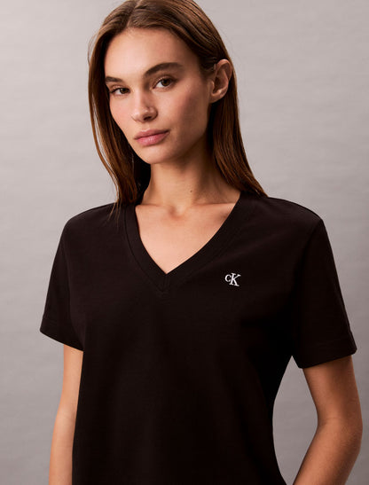 Monogram V-Neck T-Shirt - Calvin Klein Women