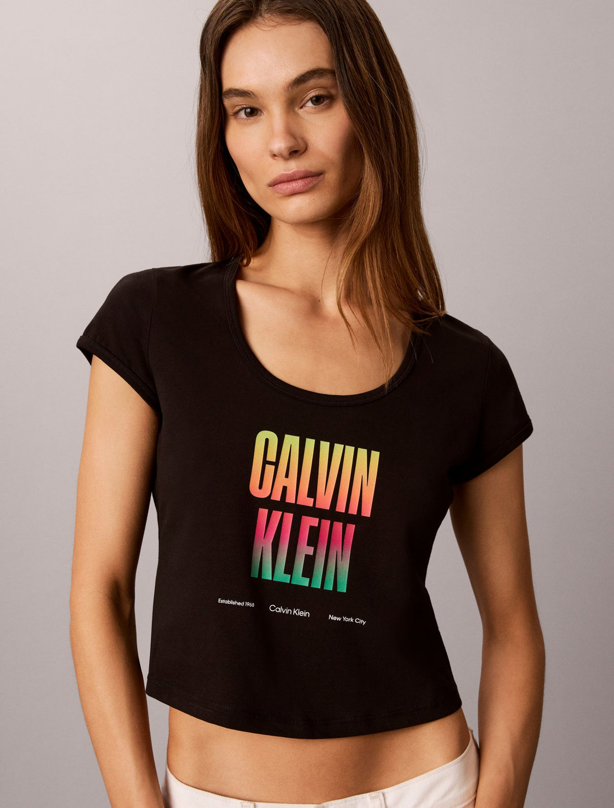 Pride Slim Scoopneck Tee - Calvin Klein Women