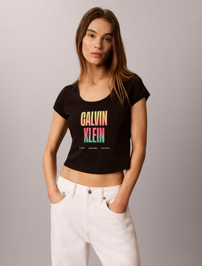 Pride Slim Scoopneck Tee - Calvin Klein Women