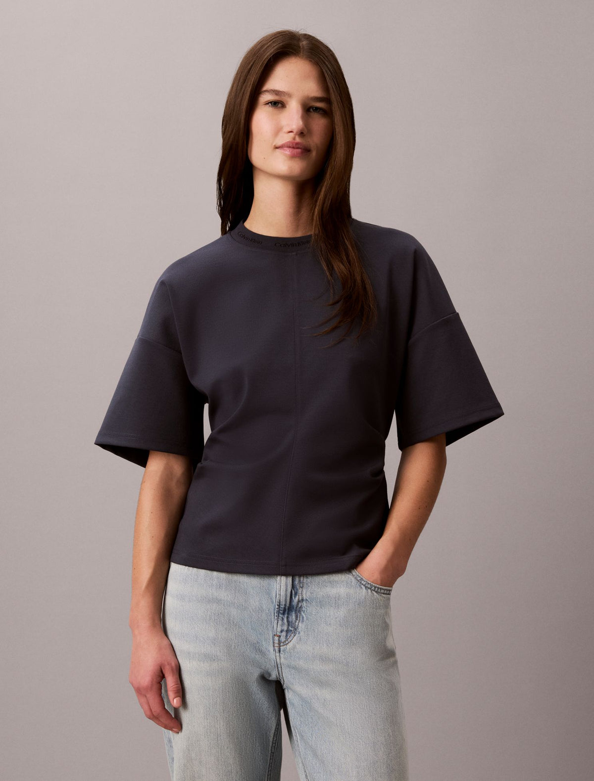 Logo Jacquard Boxy T-Shirt - Calvin Klein Women