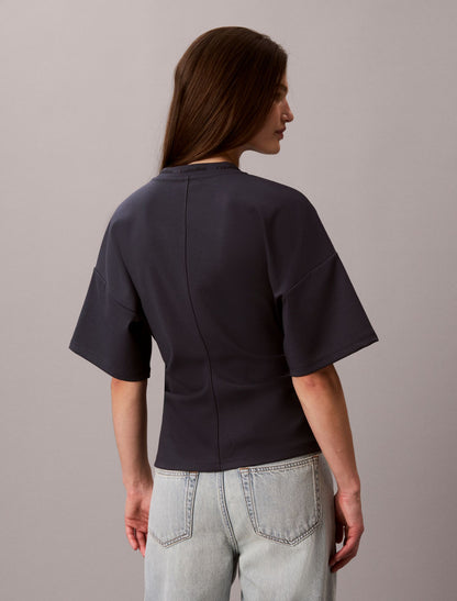 Logo Jacquard Boxy T-Shirt - Calvin Klein Women