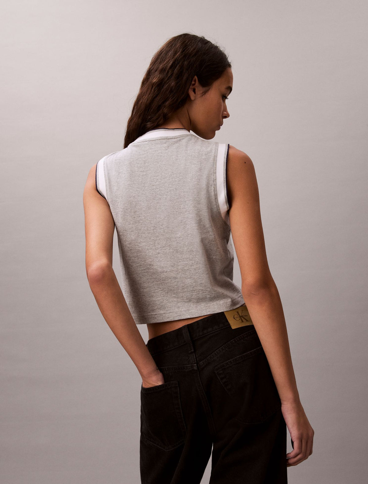 Monogram Cropped Muscle Tank - Calvin Klein Women